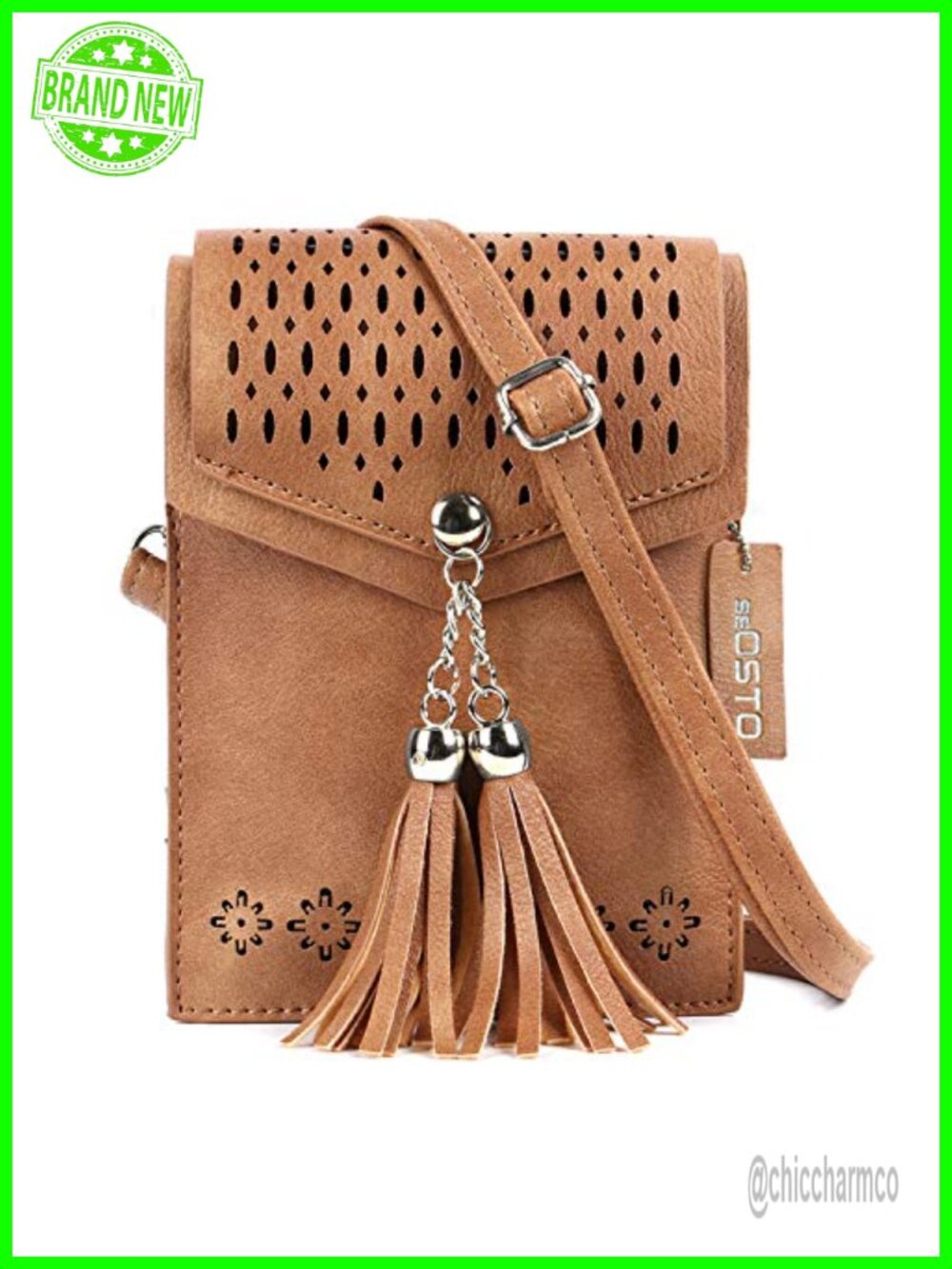 Small Crossbody Bag for Women PU Leather Tassel Phone Purse Vintage